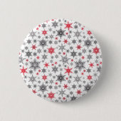 Weihnachten, rot, weiß, Schneeflocken, Winter Button (Vorderseite)