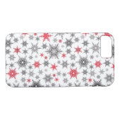 Weihnachten, rot, weiß, Schneeflocken, Winter, Neu Case-Mate iPhone Hülle (Rückseite (Horizontal))