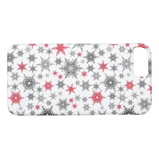 Weihnachten, rot, weiß, Schneeflocken, Winter, Neu Case-Mate iPhone Hülle (Rückseite (Horizontal))