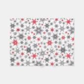 Weihnachten, rot, weiß, Schneeflocken, Winter, Neu Fleecedecke (Vorderseite (Horizontal))