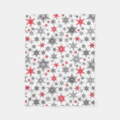 Weihnachten, rot, weiß, Schneeflocken, Winter, Neu Fleecedecke (Vorderseite)