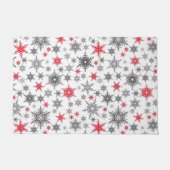 Weihnachten, rot, weiß, Schneeflocken, Winter, Neu Fußmatte (Vorderseite)