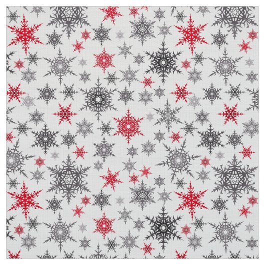 Weihnachten, rot, weiß, Schneeflocken, Winter Stoff (Muster)