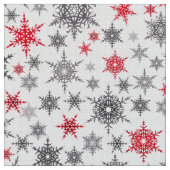 Weihnachten, rot, weiß, Schneeflocken, Winter Stoff (Nahaufnahme)