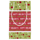 Weihnachten Rot, Weiß und Grün Kleine Geschenktüte (Vorderseite)