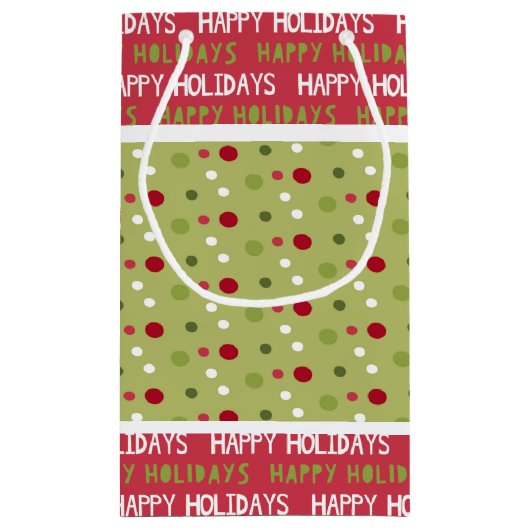 Weihnachten Rot, Weiß und Grün Kleine Geschenktüte (Rückseite)