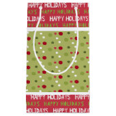 Weihnachten Rot, Weiß und Grün Kleine Geschenktüte (Vorderseite)