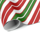 Weihnachten - Rot, Weiß und Grün - Streifen Geschenkpapier (Rolleneckpunkt)