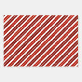 Weihnachten - Rot, Weiß und Grün - Streifen Geschenkpapier Set (Vorderseite 2)