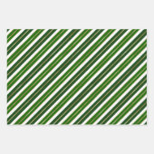 Weihnachten - Rot, Weiß und Grün - Streifen Geschenkpapier Set (Vorderseite)