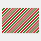 Weihnachten - Rot, Weiß und Grün - Streifen Geschenkpapier Set (Vorderseite 3)