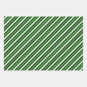 Weihnachten - Rot, Weiß und Grün - Streifen Geschenkpapier Set (Vorderseite)