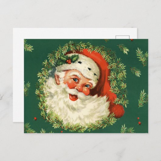 Weihnachten Rot, Weiß und Grün Weihnachten Postkarte (Vorne/Hinten)