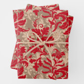 Weihnachten Rotbraun rustikales Blumenmuster Geschenkpapier Set (Beispiel)