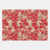 Weihnachten Rotbraun rustikales Blumenmuster Geschenkpapier Set (Vorderseite)