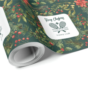 Weihnachten - Rote Berries - Tennis Club Geschenkpapier