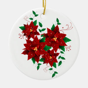 Weihnachten Rote Blume Keramik Ornament