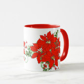 Weihnachten Rote Blume Keramik Tasse (VorderseiteRechts)