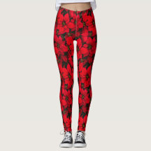 Weihnachten - Rote Blume Poinsettia Leggings