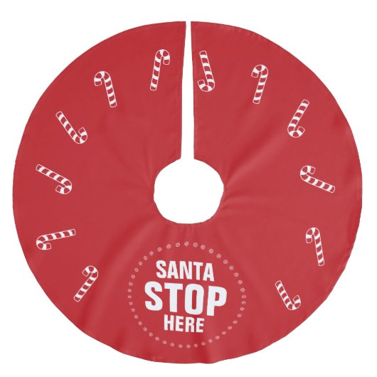 Weihnachten Rote Bonbons Weihnachtsanfang Hier lus Polyester Weihnachtsbaumdecke (Vorderseite)