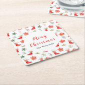 Weihnachten Rote Eiszeit Skate Frohe Weihnachten Rechteckiger Pappuntersetzer (angewinkelt)