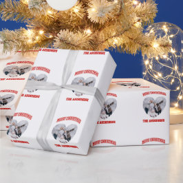 Weihnachten rote Familienfoto Herz Name Geschenkpapier