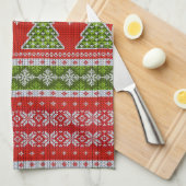 Weihnachten Rote Grüne Feiertage Moderne Geschirrtuch (Viertel Falte)