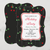 Weihnachten - Rote & grüne Sequenzen - Einladungen (Vorne/Hinten)