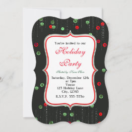Weihnachten - Rote & grüne Sequenzen - Einladungen