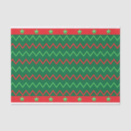 Weihnachten Rote Grüne Stars und Zigzag Streifen Seidenpapier
