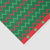 Weihnachten Rote Grüne Stars und Zigzag Streifen Seidenpapier (Ausschnitt)