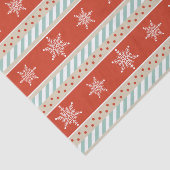 Weihnachten Rote Minze Schneeflocken Muster Seidenpapier (Ausschnitt)
