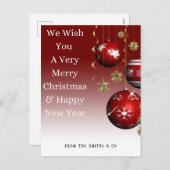 Weihnachten Rote Ornamente in Rot Ombre Hintergrun (Vorne/Hinten)