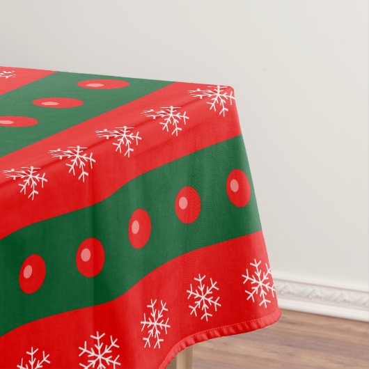 Weihnachten Rote Ornamente Schneeflocken Urlaub Tischdecke (Beispiel)