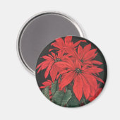 Weihnachten Rote Pflanze Blume Magnet (Vorderseite/Rückseite)