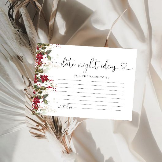 Weihnachten Rote Poinsettia Date Night Idea Karte
