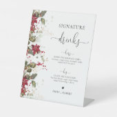 Weihnachten Rote Poinsettia Signature Drinks Unter Sockelschild (Vorderseite)