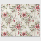 Weihnachten Rote Poinsettia Tartan, Decoupage Geschenkpapier (Flach)