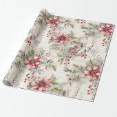 Weihnachten Rote Poinsettia Tartan, Decoupage Geschenkpapier (Ungerollt)