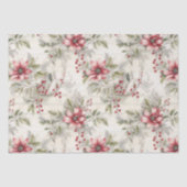 Weihnachten Rote Poinsettia Tartan, Decoupage Seidenpapier (Vorderseite)