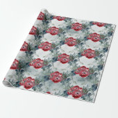 Weihnachten Rote Rosen Blue Spruce Winterurlaub Geschenkpapier (Ungerollt)