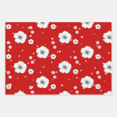 Weihnachten Rote Rustikale Rafia und Blume Handgez Geschenkpapier Set (Vorderseite 2)