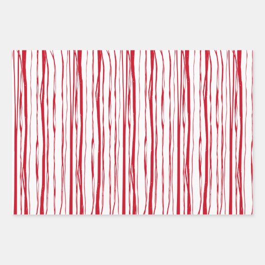 Weihnachten Rote Rustikale Rafia und Blume Handgez Geschenkpapier Set (Vorderseite)