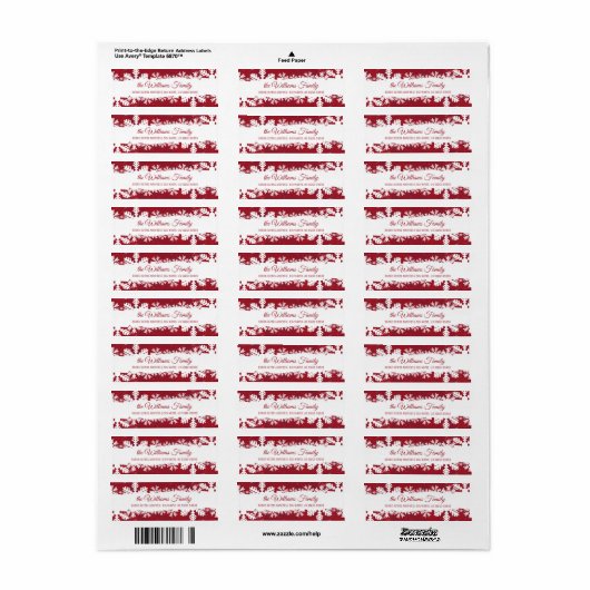 Weihnachten Rote Rustikale Snowflake Rückkehr Adre (Vorne)