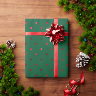Weihnachten Rote Satin Punkte Grün Weihnachten Wei Geschenkpapier