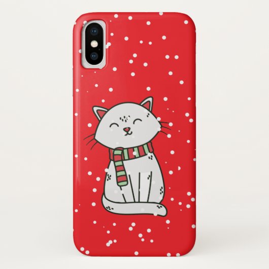 Weihnachten - Rote Schneekatze im Scarf - Fall Case-Mate iPhone Hülle (Rückseite)