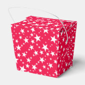 Weihnachten Rote Sterne Elegante Vorlage Geschenkschachtel (Rückseite)