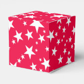 Weihnachten Rote Sterne Elegante Vorlage Geschenkschachtel (Rückseite)