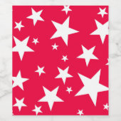 Weihnachten Rote Sterne Elegante Vorlage Weinetikett (Einzelnes Label)