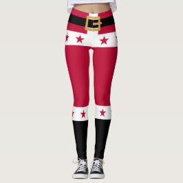 Weihnachten Rote Sterne Gürtel Weihnachtsmann Frau Leggings